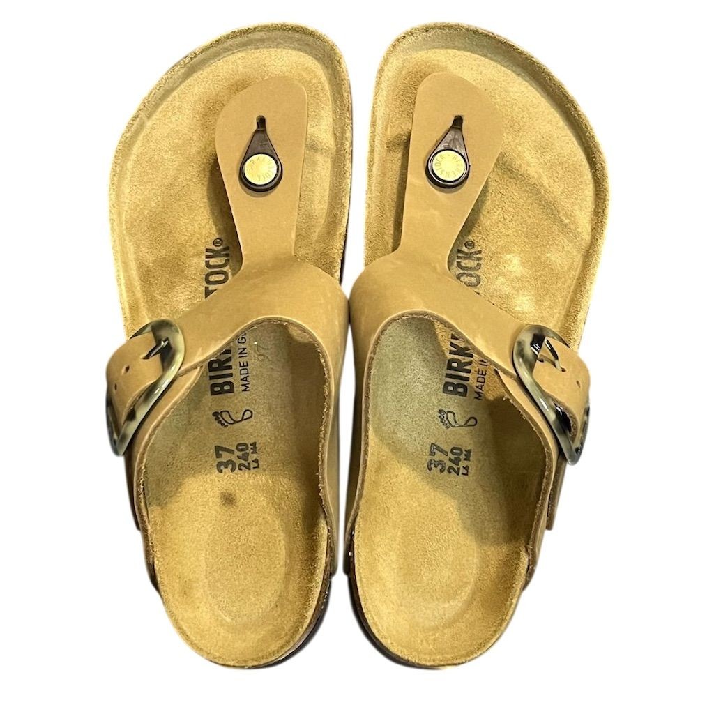 Birkenstock Gizeh Big Buckle Leather Sandals Mud Green Women’s 6 Summer Vacation