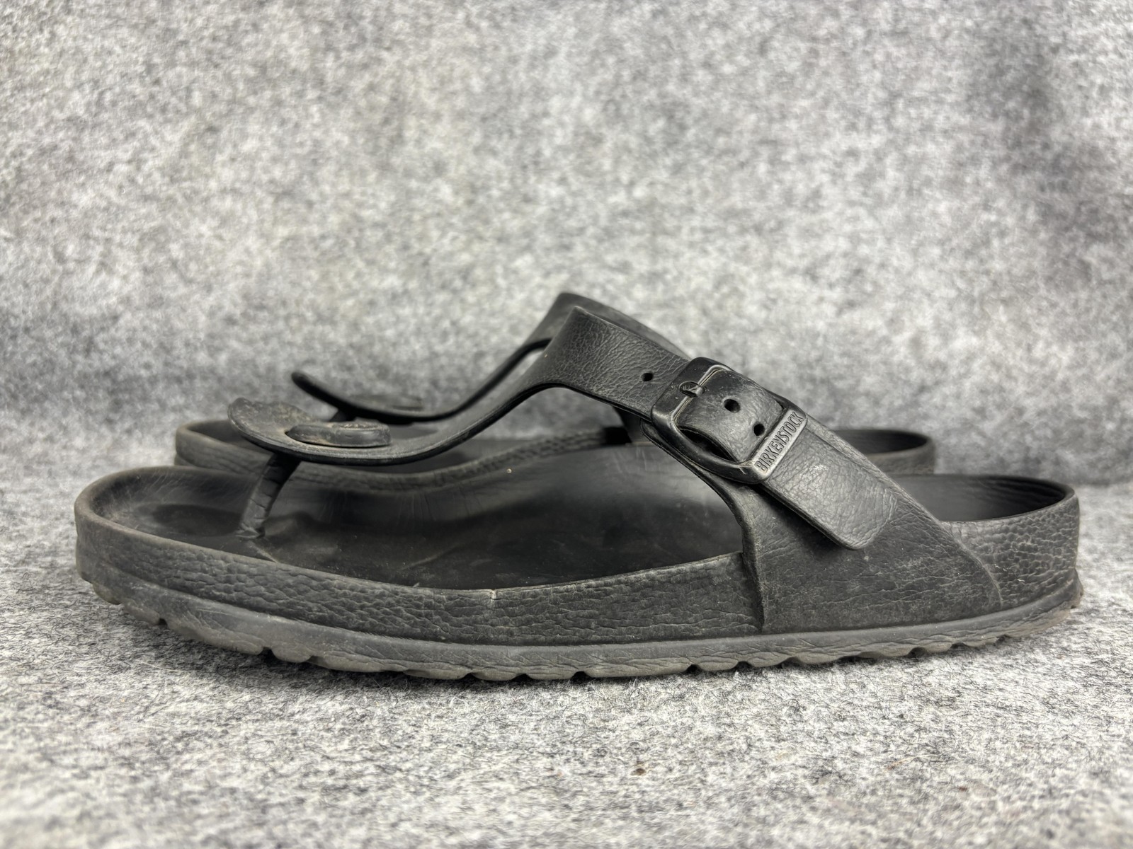 Birkenstock Gizeh EVA Sandals Womens Size 8 Black Rubber Thong Flip Flop Comfort