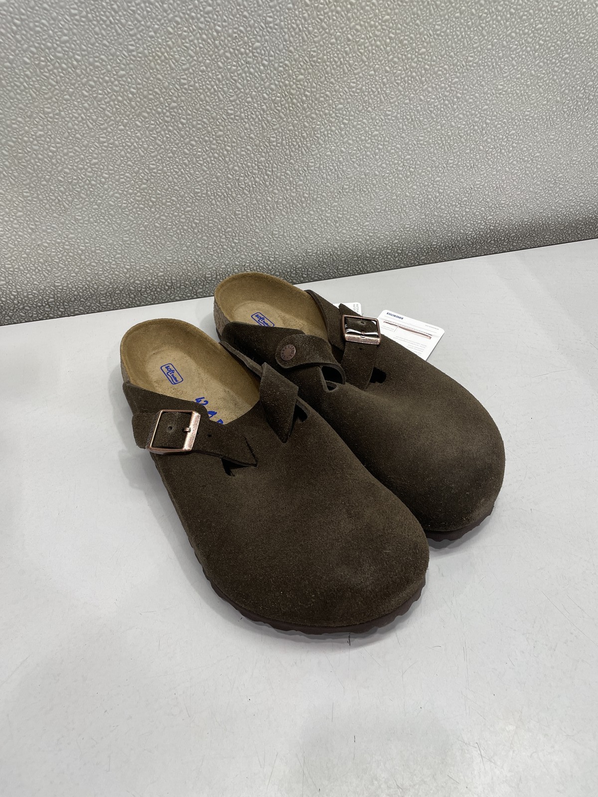 Birkenstock Boston Soft Footbed Suede Leather Clog Unisex W11, M 9 In Mocca