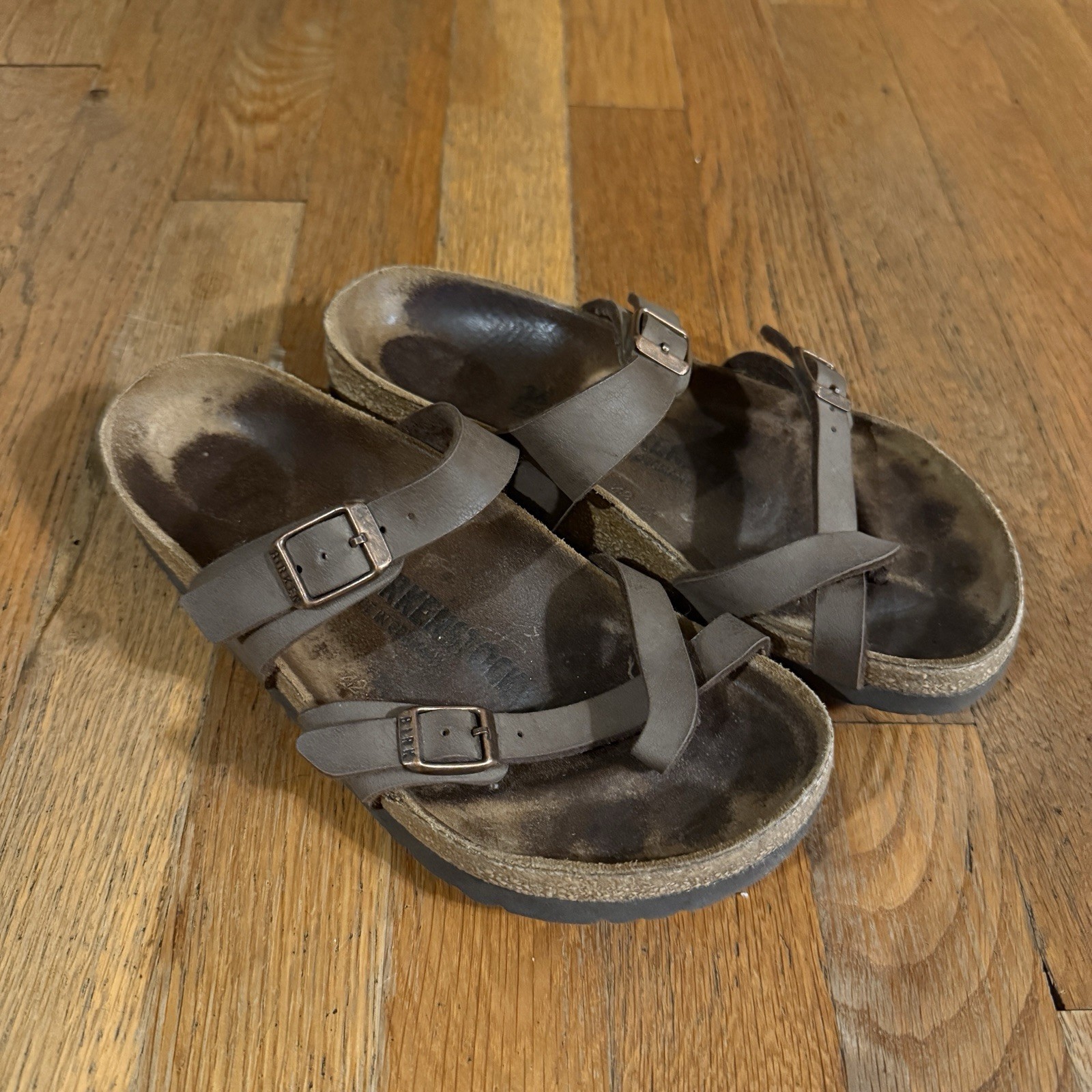 Birkenstock Mayari Sandals Womens Size 36 US 6-6.5 Brown Leather