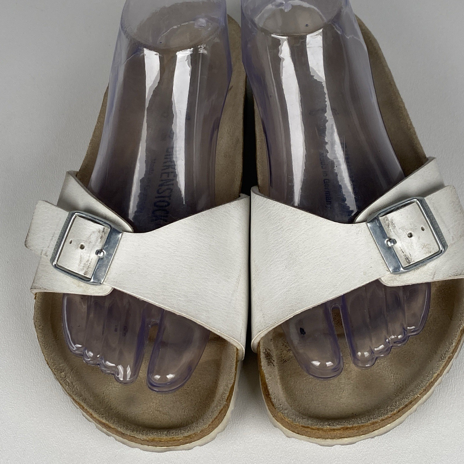 Birkenstock Sandals Womens 39 Us 8 Madrid White Birko-Flor Slide