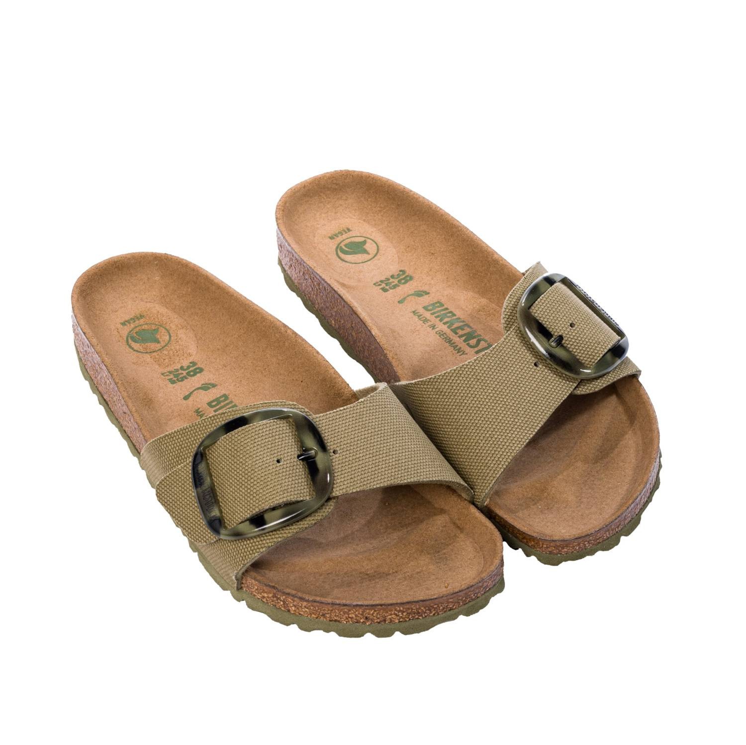 Women Birkenstock Madrid Big Buckle Vegan  Faded Khaki – 36 N