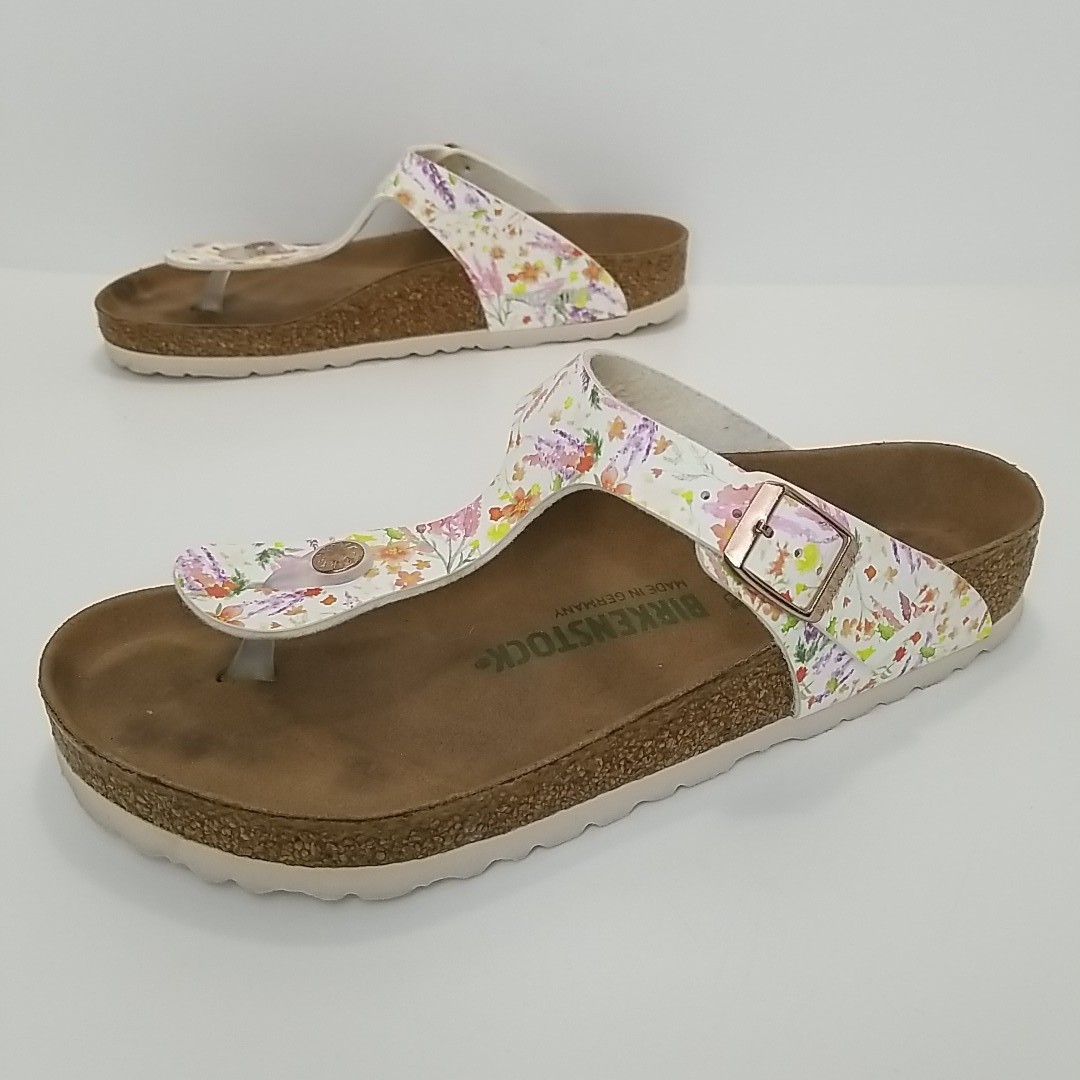 Birkenstock Gizeh Vegan Floral Print Birko Flor Sandals size 39/US Women 8/Men 6