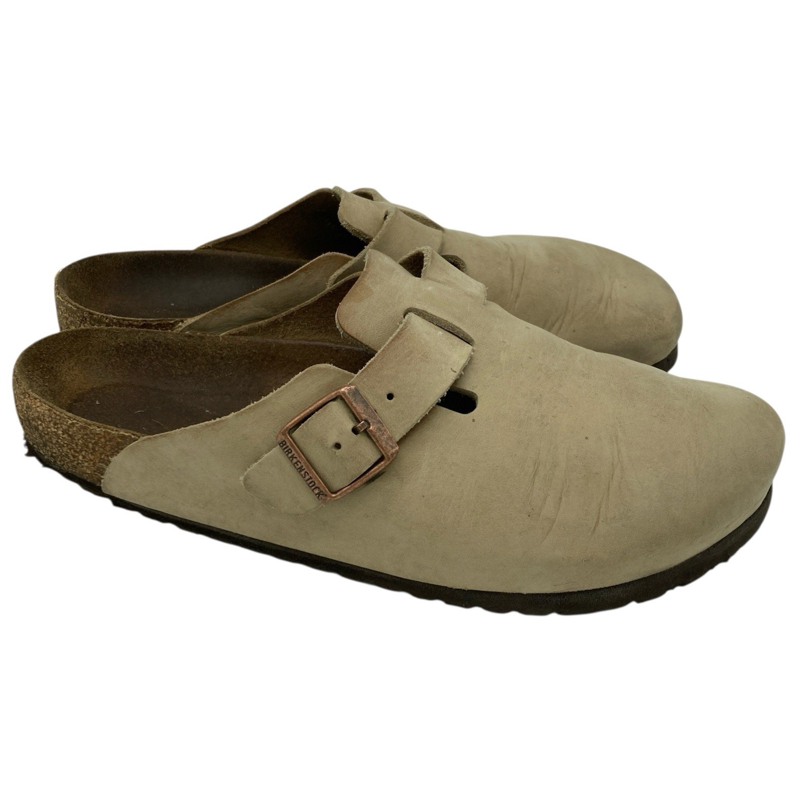 Men’s Birkenstock Boston Oiled Leather Clogs in Tobacco Brown