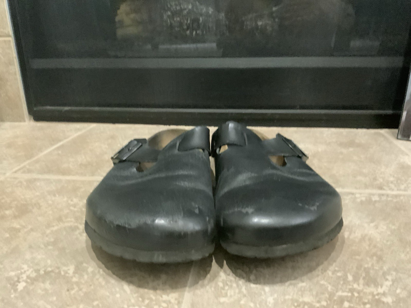 Birkenstock Boston Men’s Size EU 48 US M15 Black Leather Slip On Casual Clog