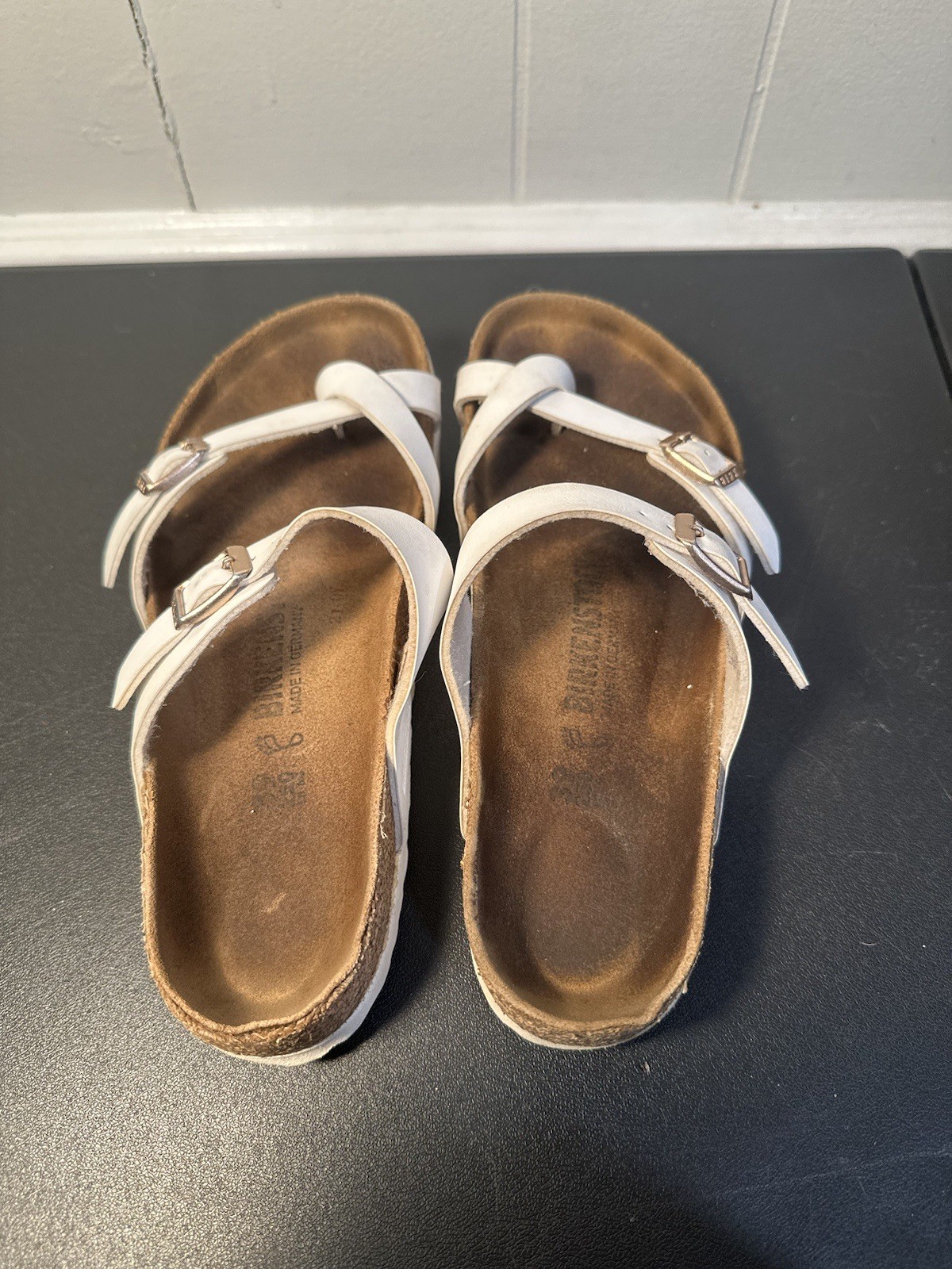 Birkenstock Mayari White Birko-Flor Narrow Width Size US 8 – UK 39