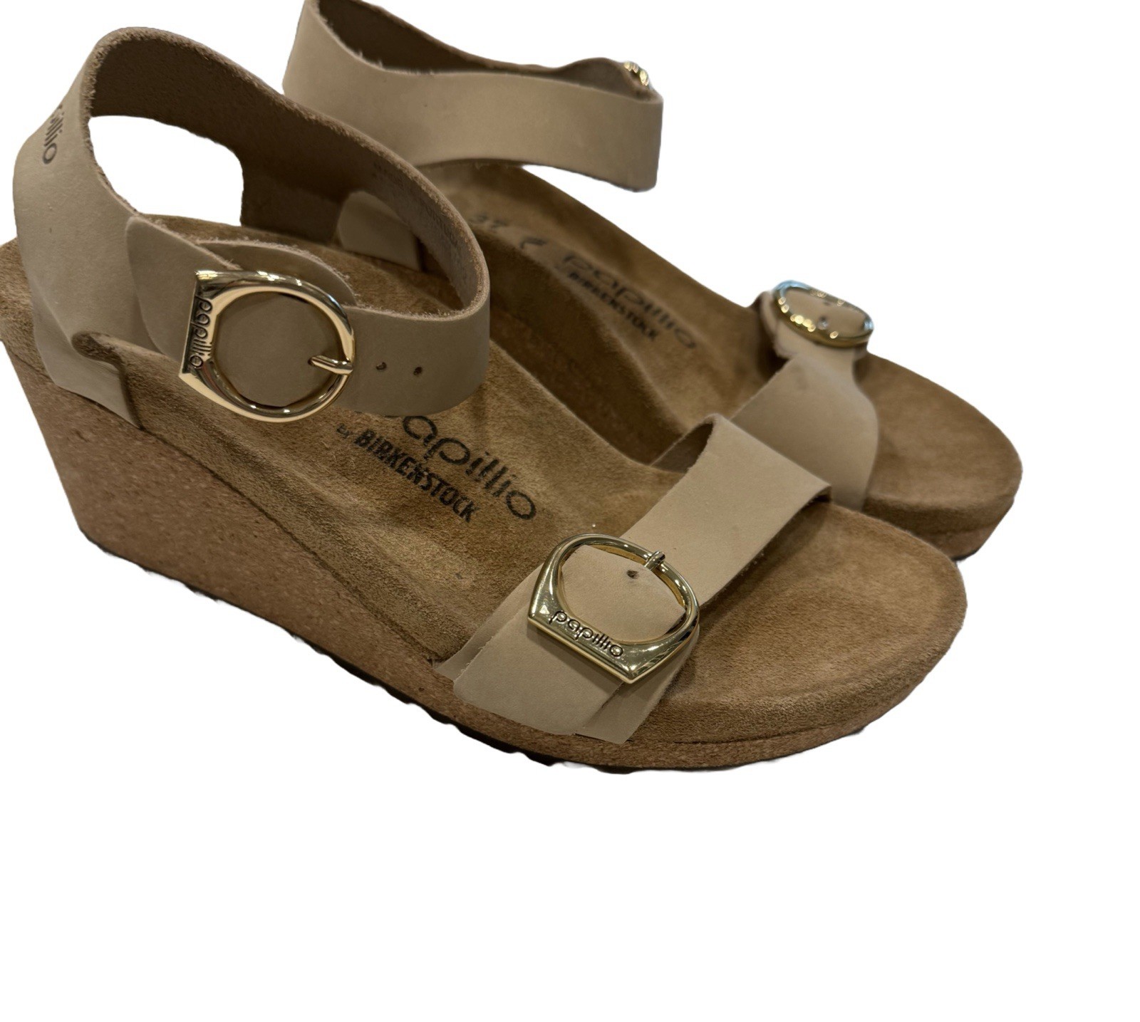 Birkenstock Papillio Soley Leather Wedge Sandals Size US 6-6.5 EU 37 BRAND NEW