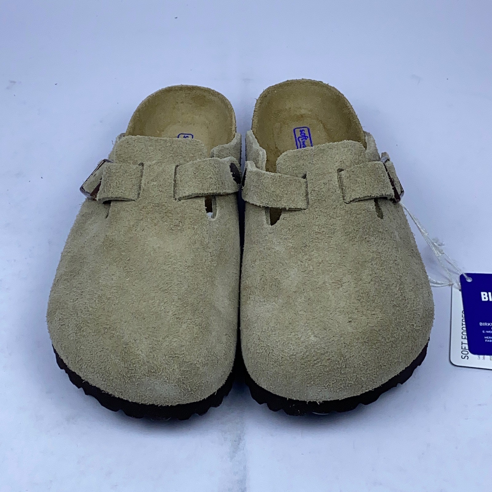 BIRKENSTOCK Boston BS Taupe Suede Leather Clogs Mules Men Size 35 US L 4.0 M 2.0