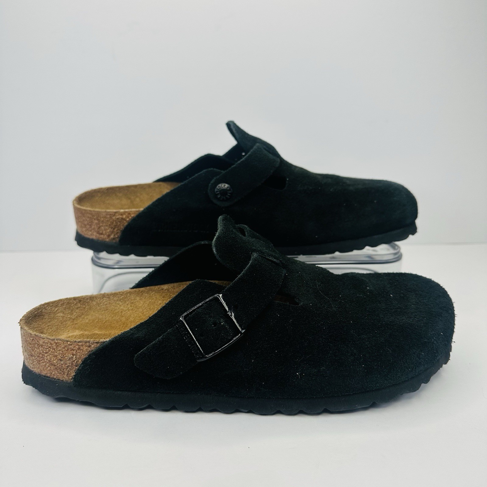 Birkenstock Boston Suede Leather Clogs Women’s Size 40 EU Narrow Black Shoes