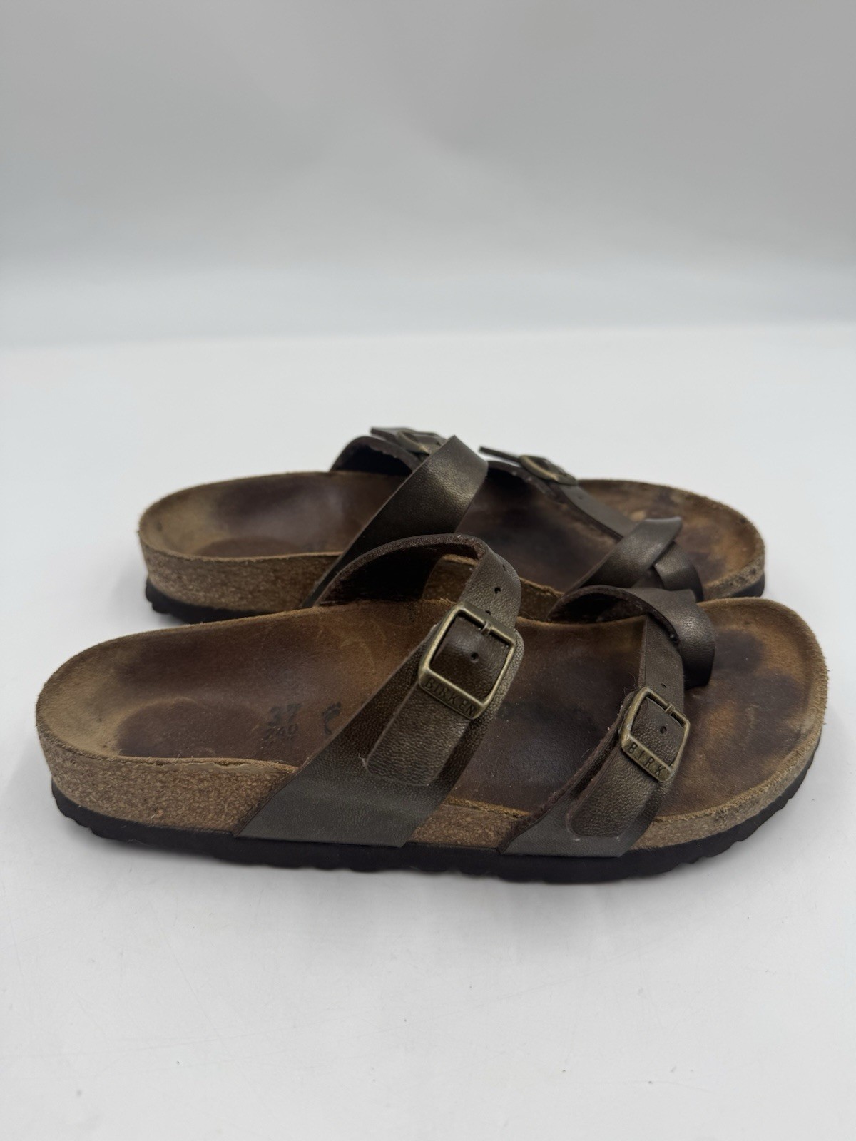 Birkenstock Mayari Womens Sandals EUR 37 US 6 Brown Leather Slip On