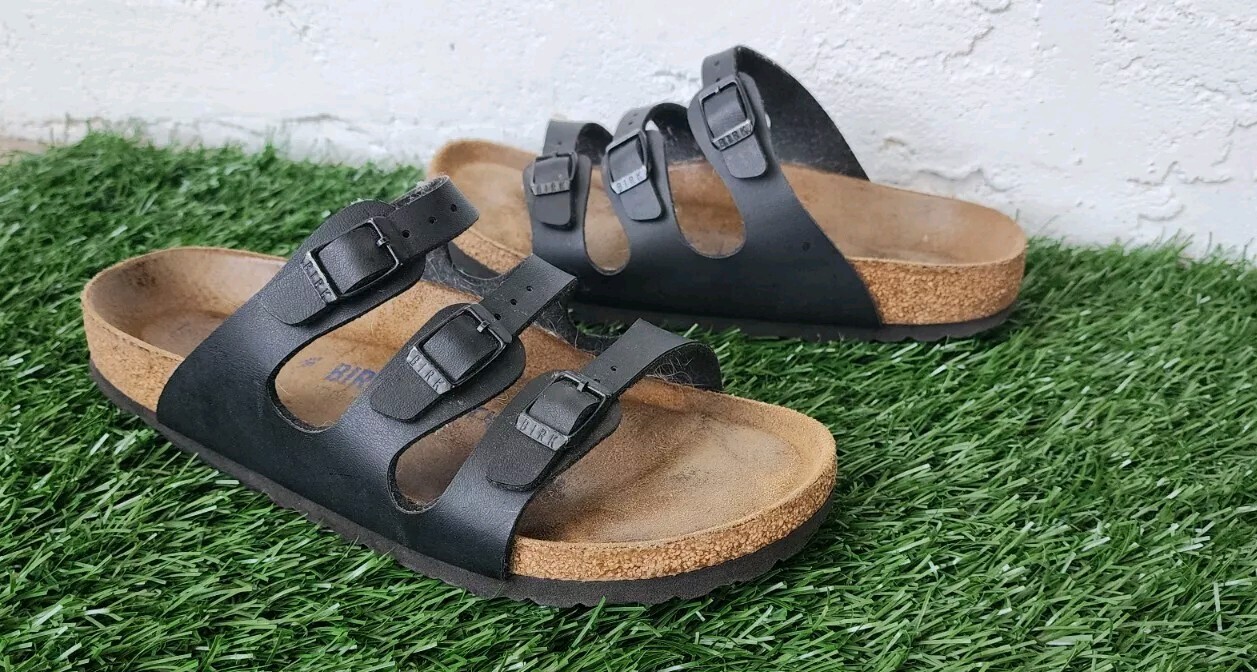 Birkenstock Florida Tripple Strap Birko-Flor Soft Footbed Sandals Slides 37 US 6