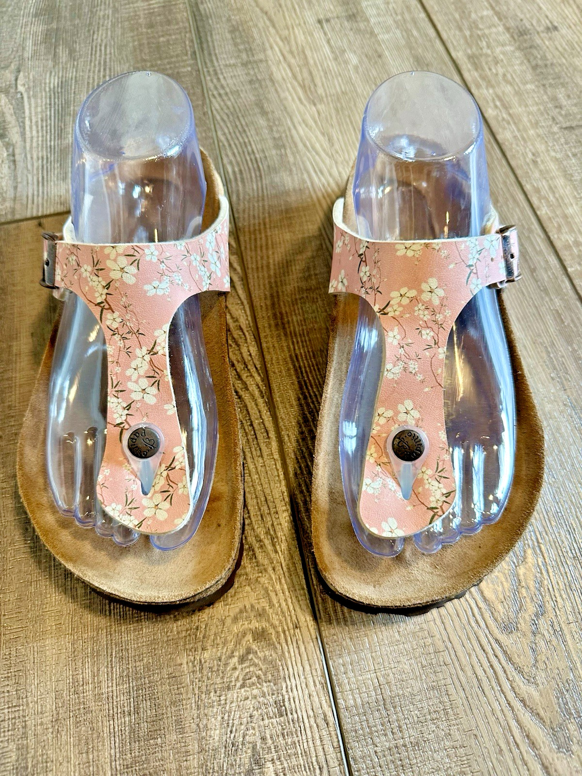 Birkenstock Papillio Pink Cherry Blossom Gezeh T-Strap Thong Sandals Sz 37 US 6