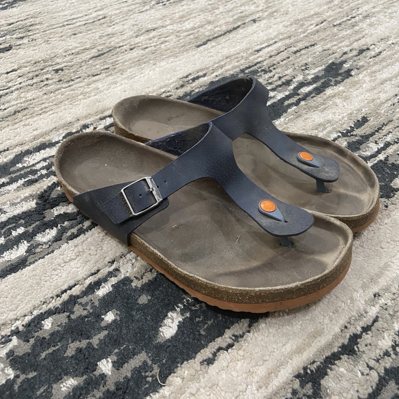 Birkenstock Gizeh Sandals Thong Footbed Comfort Casual Blue Size 43