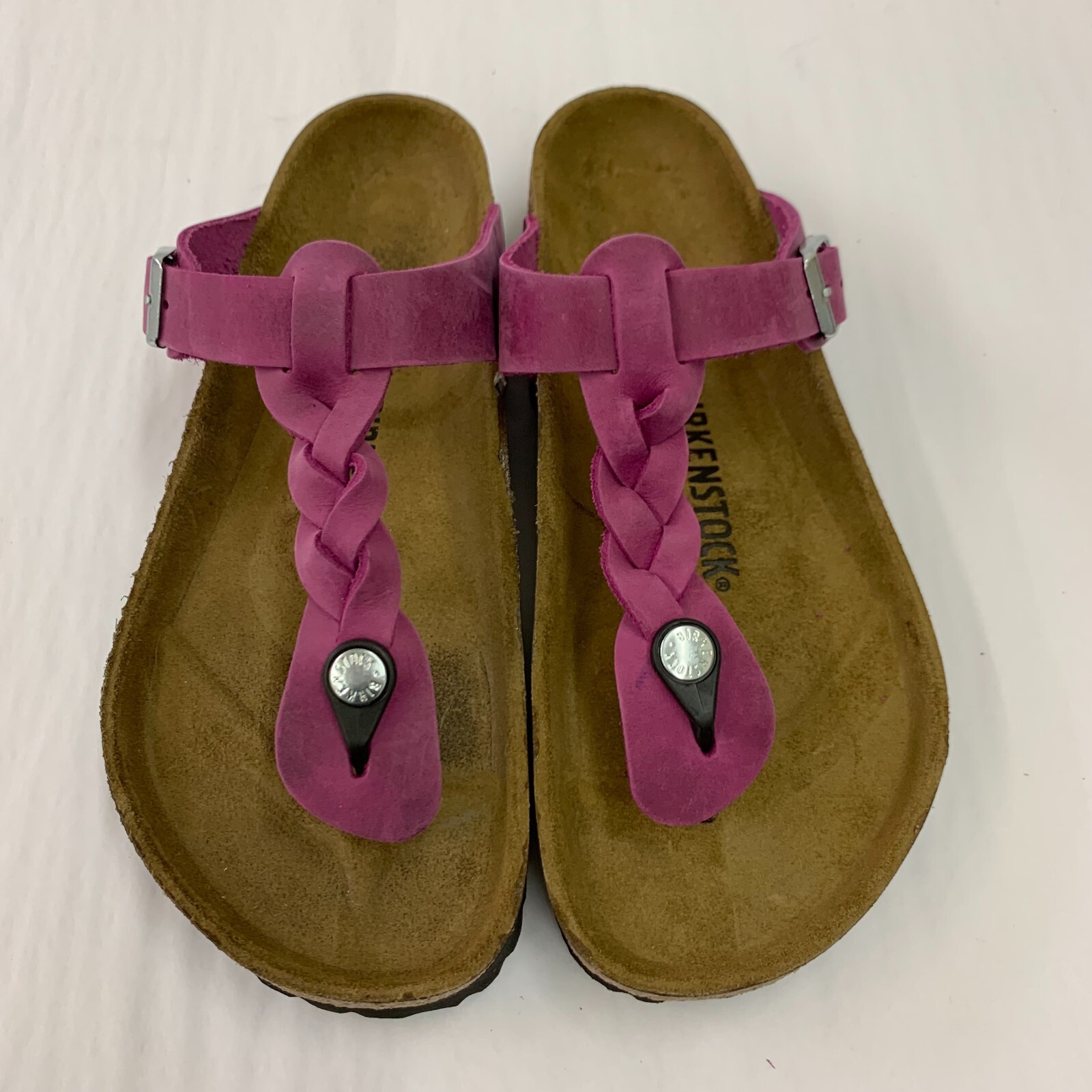 Birkenstock New w/ Box Gizeh Braided Festival Fuchsia Oiled Leather Regular