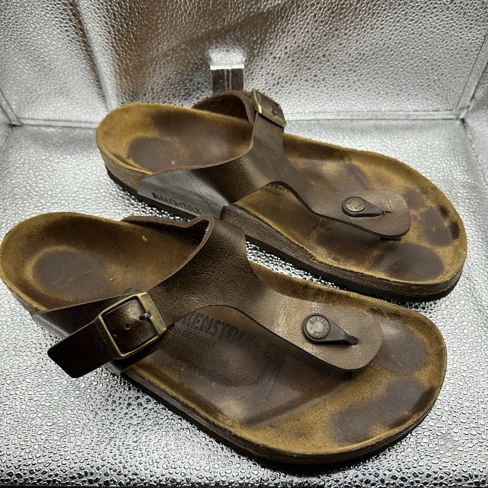 Birkenstock Gizeh Brown Adjustable Pin Buckle Thong Sandals Women’s 41 10-10.5