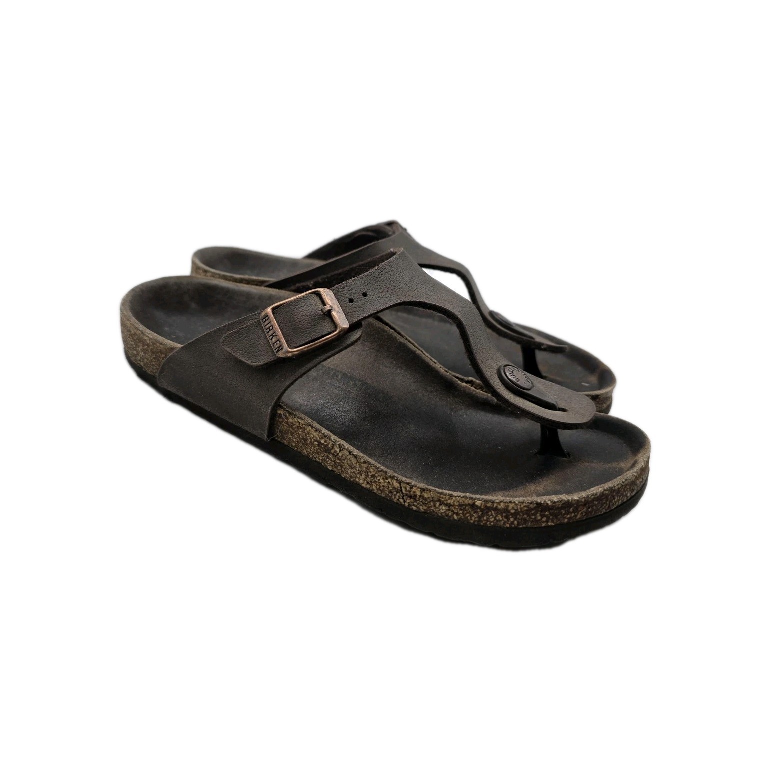 Birkenstock Gizeh Sandals Shoes Womens Size 36 Brown Leather Thong Cork Comfort