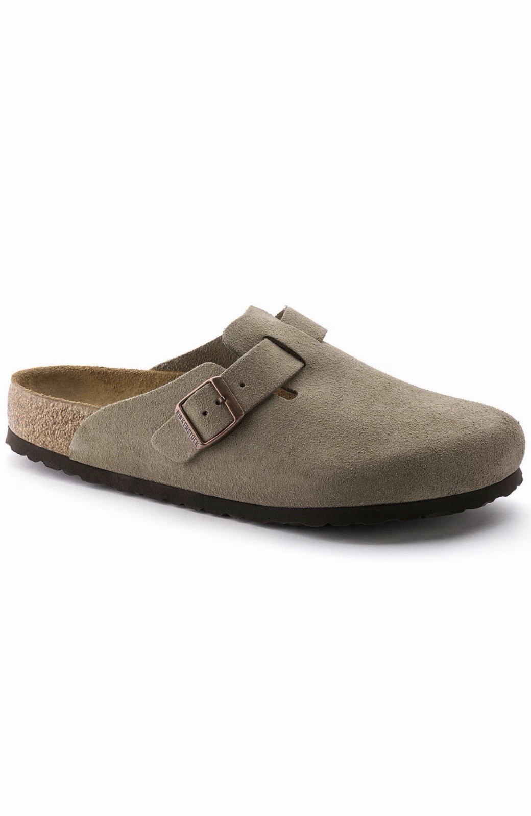 New Birkenstock Boston Soft Footbed Taupe Suede Sz 41 $170 MSRP M 8 W 10