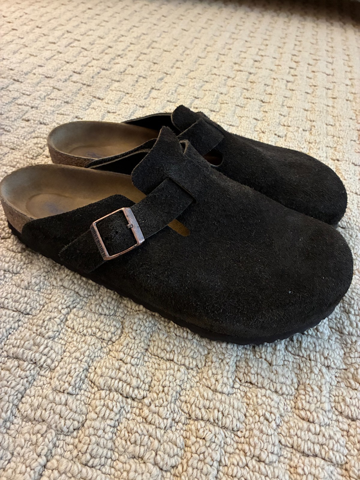Size 43 – Birkenstock Boston Soft Footbed Mocca Suede Clogs Shoe (Regular Fit)