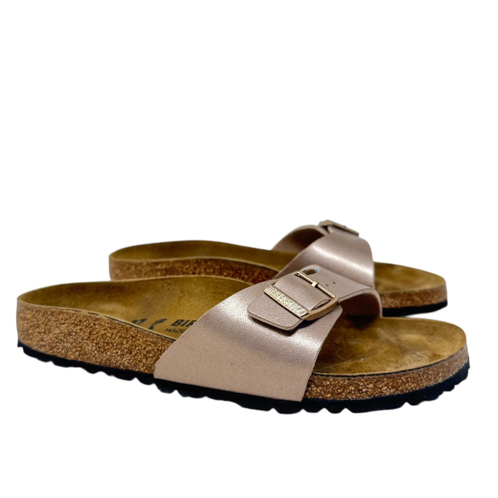 Birkenstock Madrid Rose Gold Metallic Slide Sandals Women’s 37 US size 6 narrow