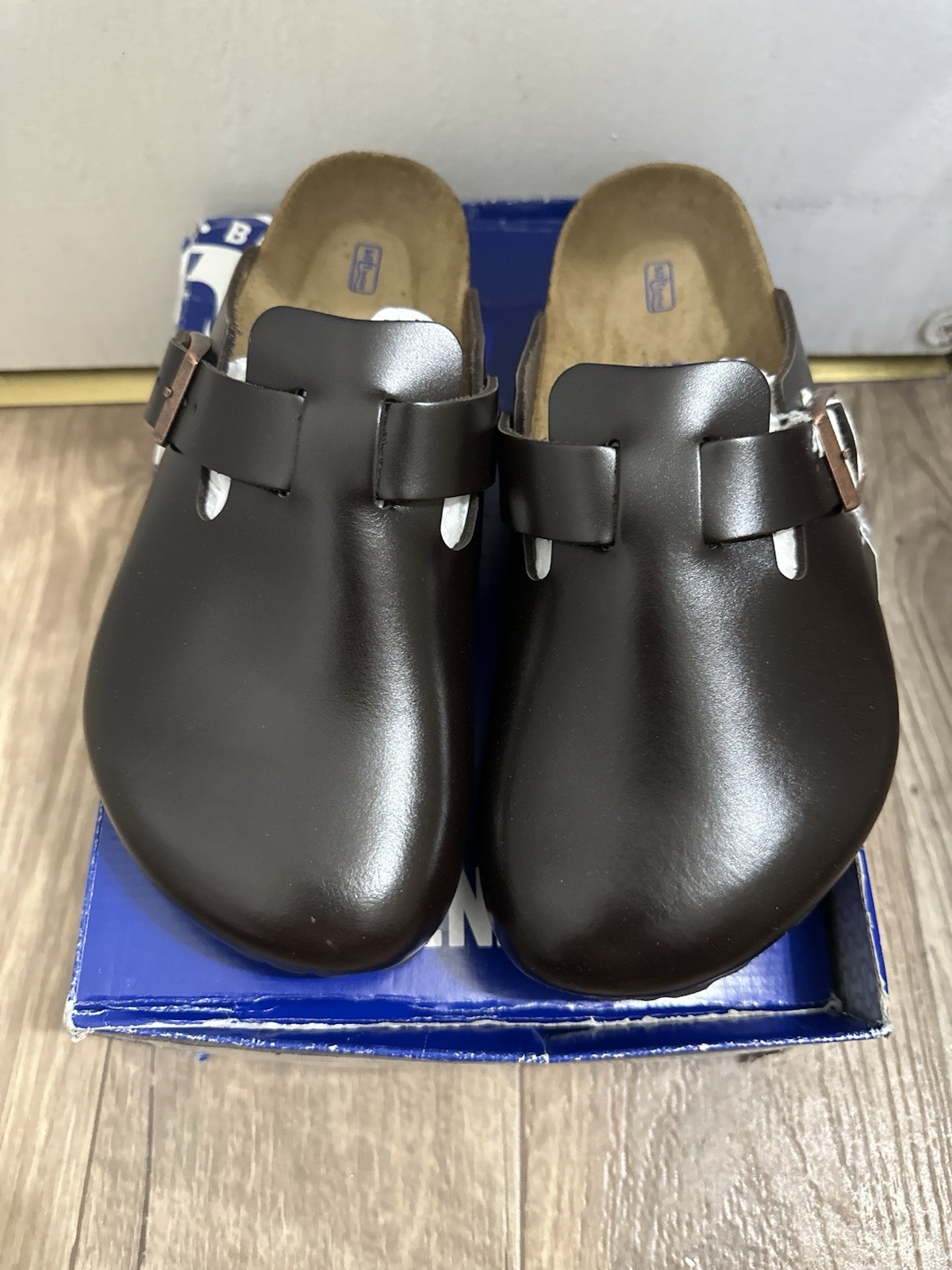 Birkenstock Boston Soft Footbed Smooth Leather Amalfi Testa DiMoro Brown.Size 41