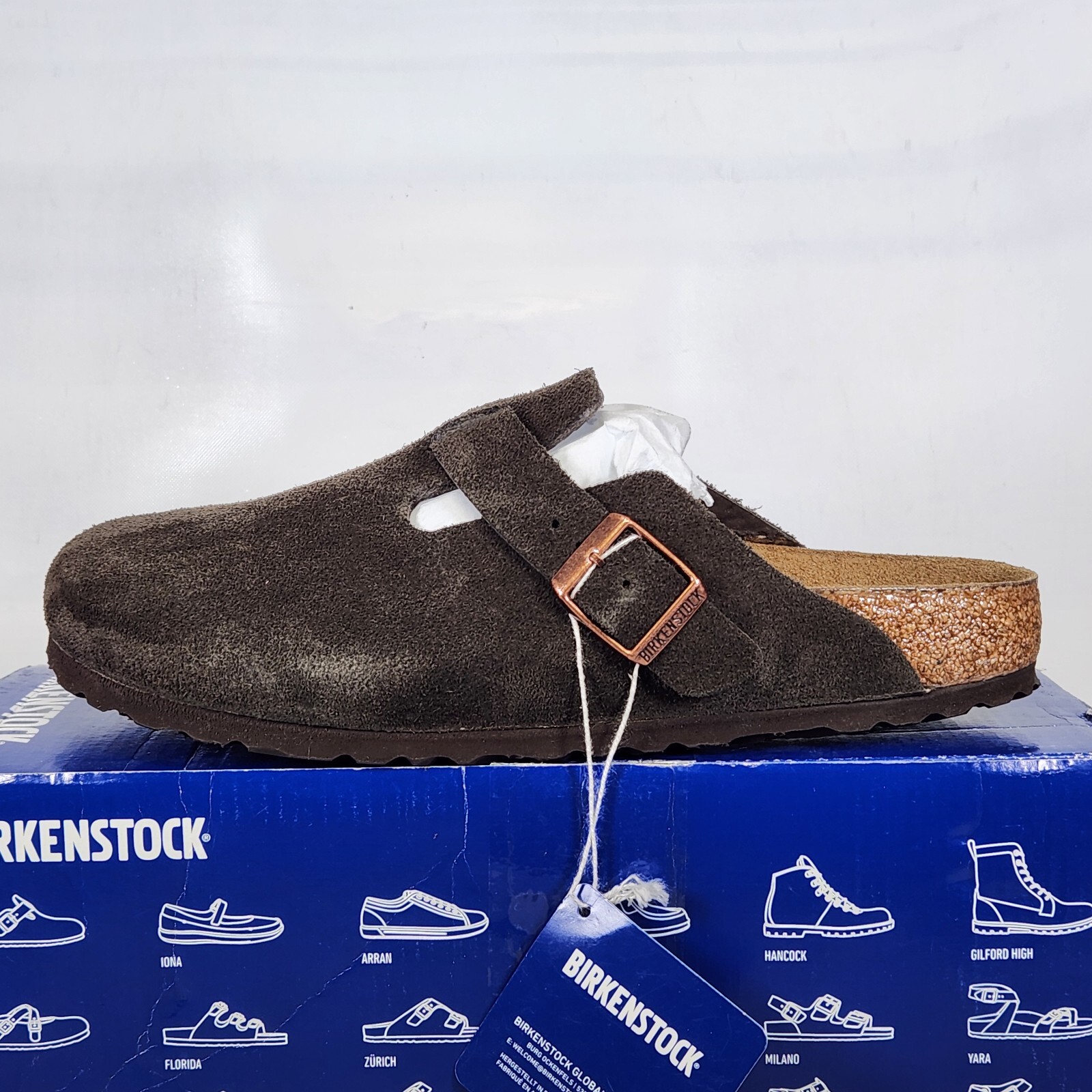 Size 8-8.5 NARROW (EU 39) – Birkenstock Boston – Mocha – Womens