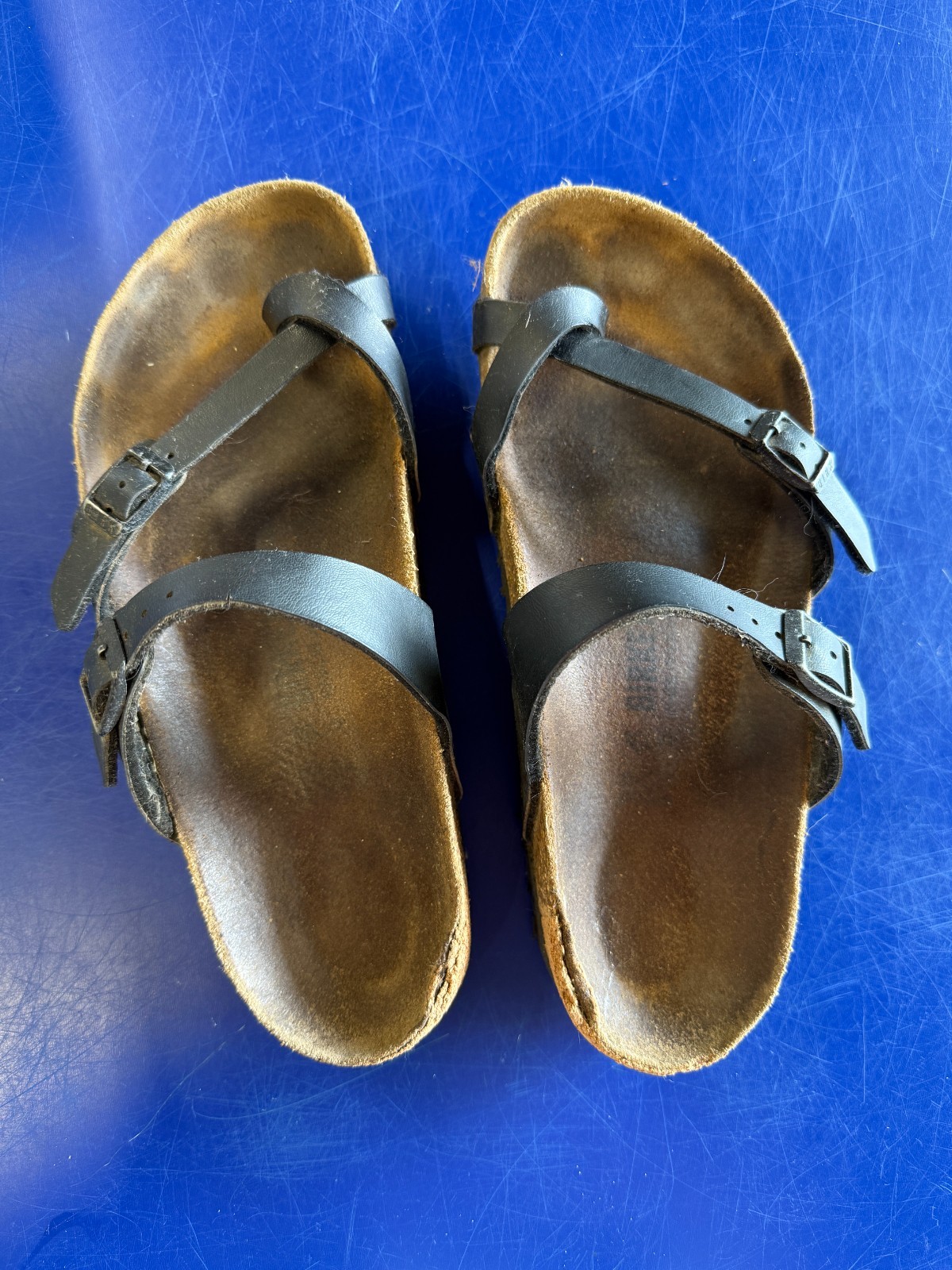 Birkenstock Mayari Black Leather Sandals Womens Size 39 Adjustable Straps