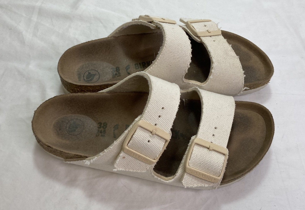 Birkenstock Papillio Womens White Arizona Platform Vegan Sandals Size 38