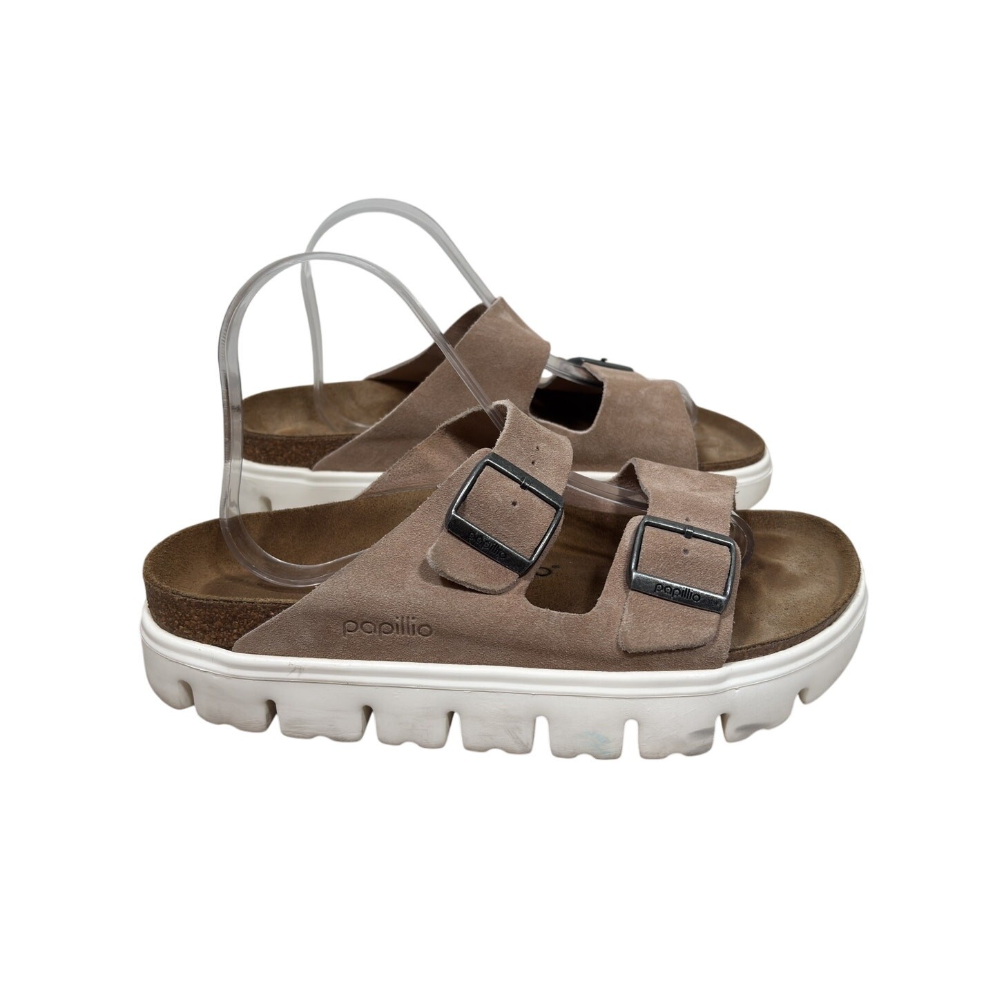 Birkenstock Papillio Sandals Womens 10 Taupe Warm Sand Arizona Chunky Platform