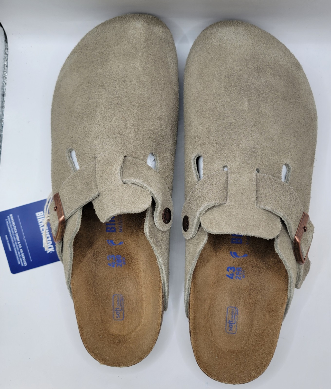 Birkenstock Boston Bs Leather Suede Taupe Color Narrow