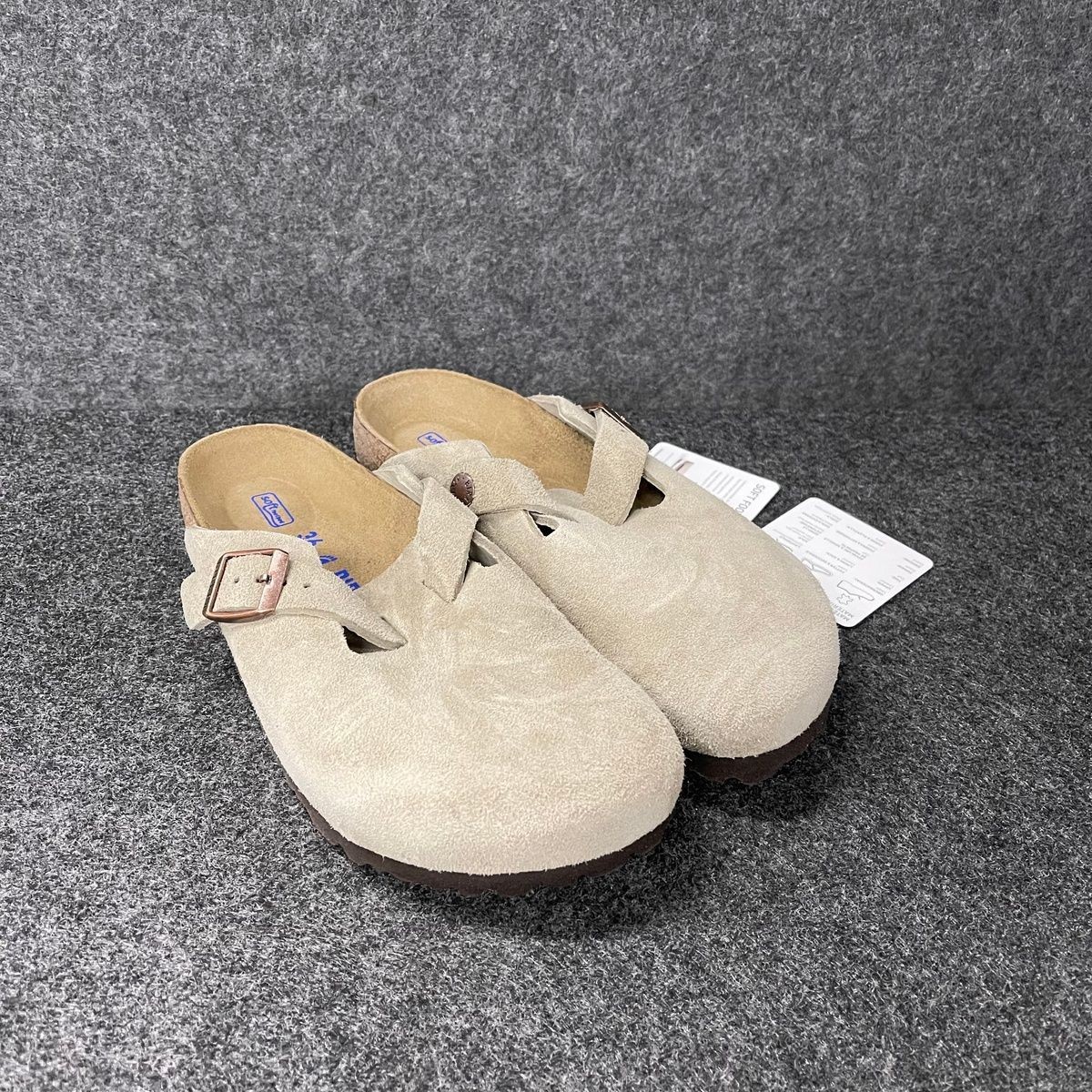 BIRKENSTOCK Boston Soft Footbed Suede Leather Women’s Size 5 Taupe