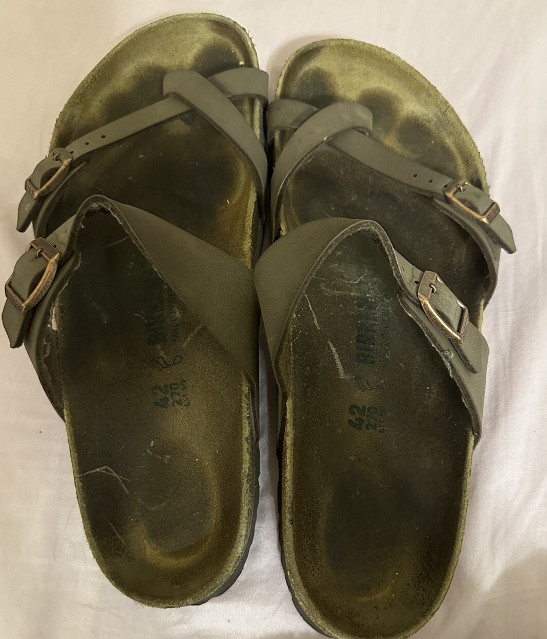 Birkenstock Mayari Briko Flor Sandals Size 42 L11 M9 Brown Toe Loop Casual Birks