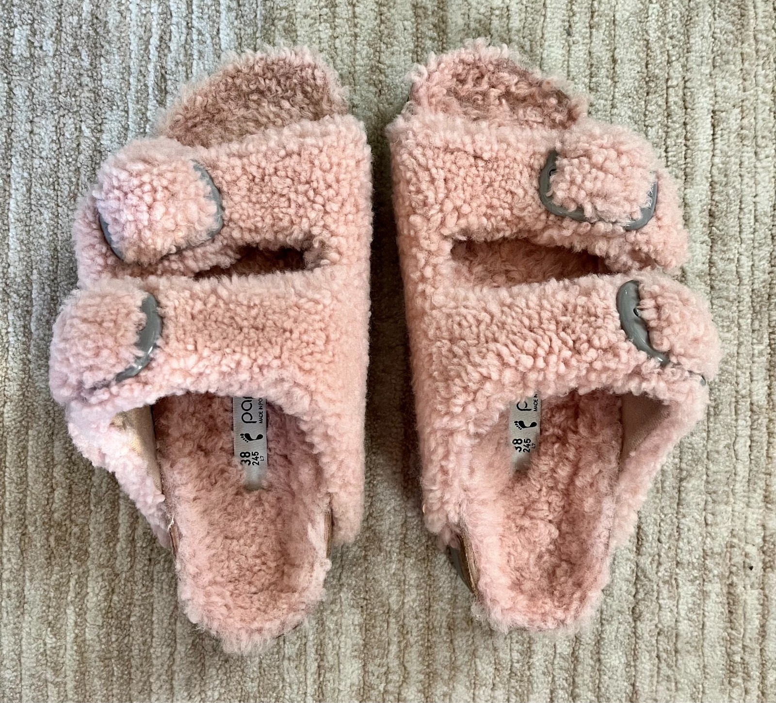 Birkenstock Papillio Arizona Shearling Fur Women’s- platform- Size 38- Pink