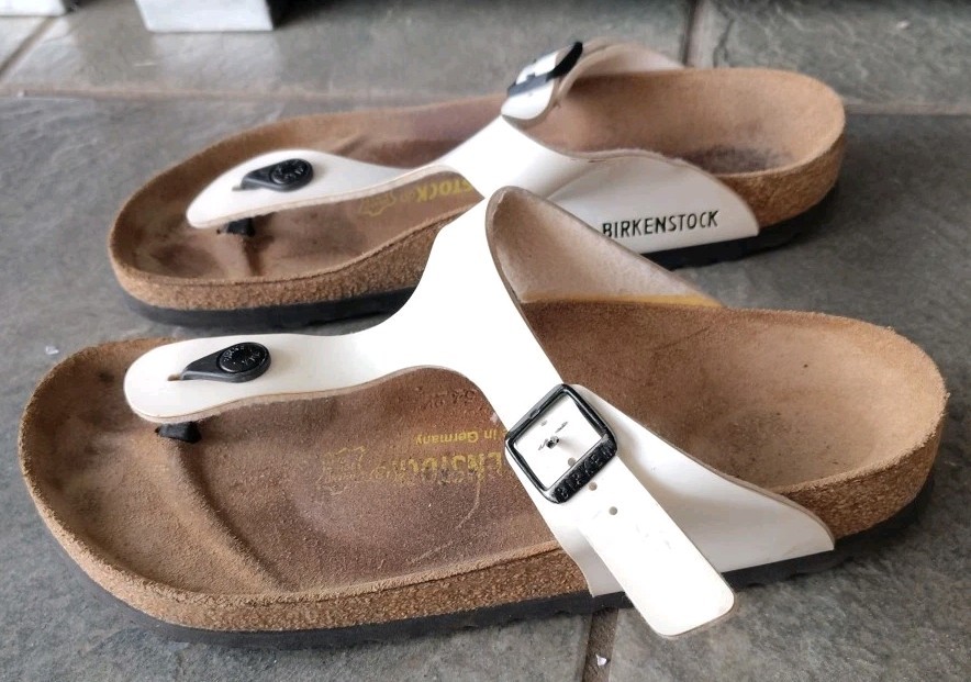 Birkenstock Gizeh White Thong Sandals Women’s Size 8 To 8.5 (EU 39)