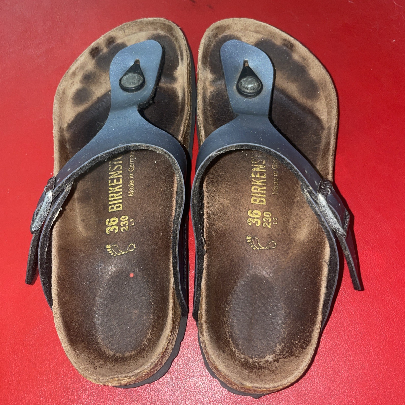 Birkenstock Gizeh T-Strap Sandals Slip On Gray Thong Flops EUR 36 230 Size 6 US