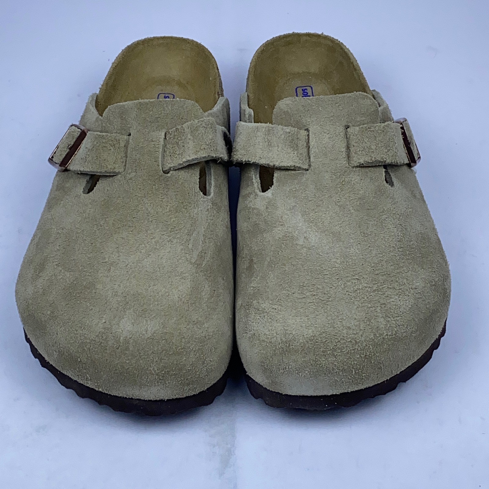 Birkenstock Boston BS Taupe Suede Leather Clog Mules Men Size 36 US 5