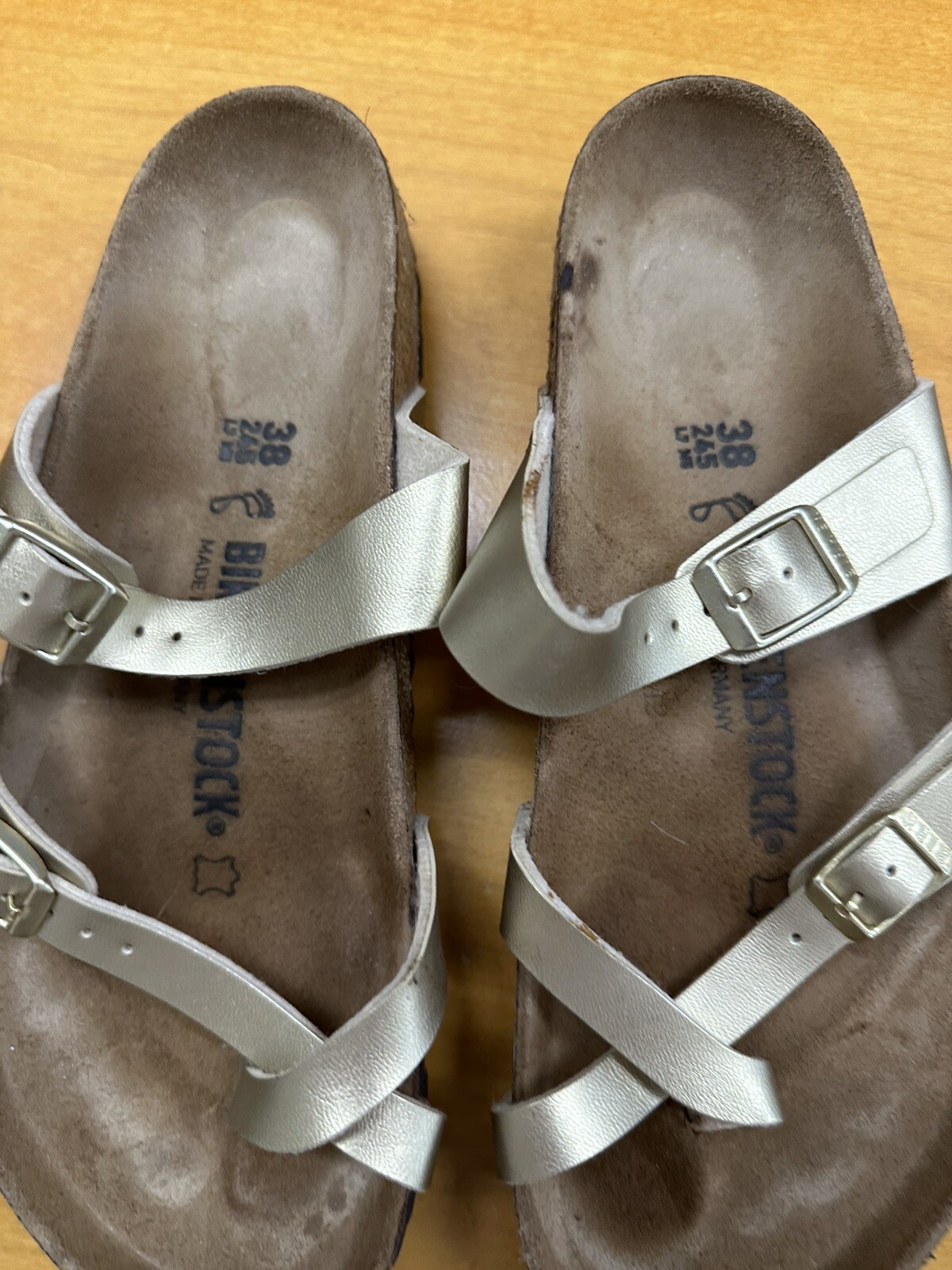 Birkenstock  Mayari Gold Birko Flor Regular Sandals Size 37