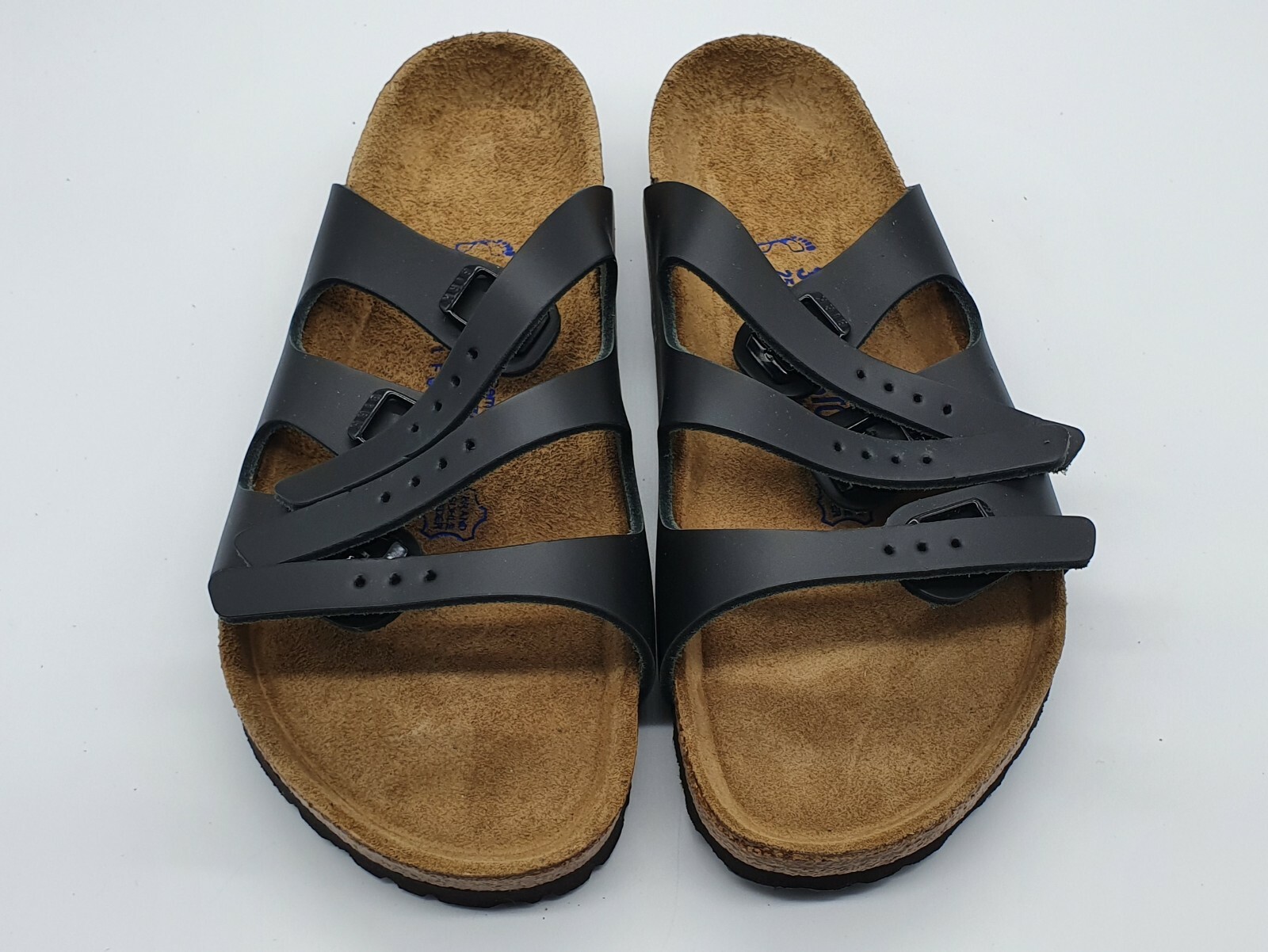 Birkenstock Smooth Leather FLORIDA Black 39 Regular Width BNIB 154471