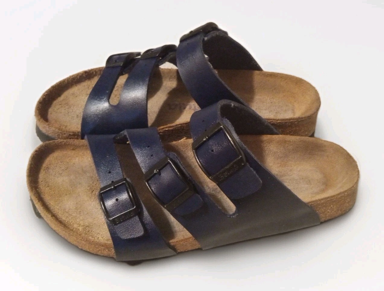 Birkenstock Florida Navy Blue Birko-flor Slide Sandals Women’s Sz 37/6  Soft FB