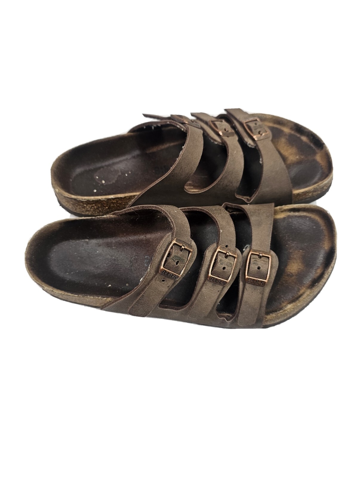 birkenstock Florida Brown Leather Strappy Slide Sandal Women Size 38