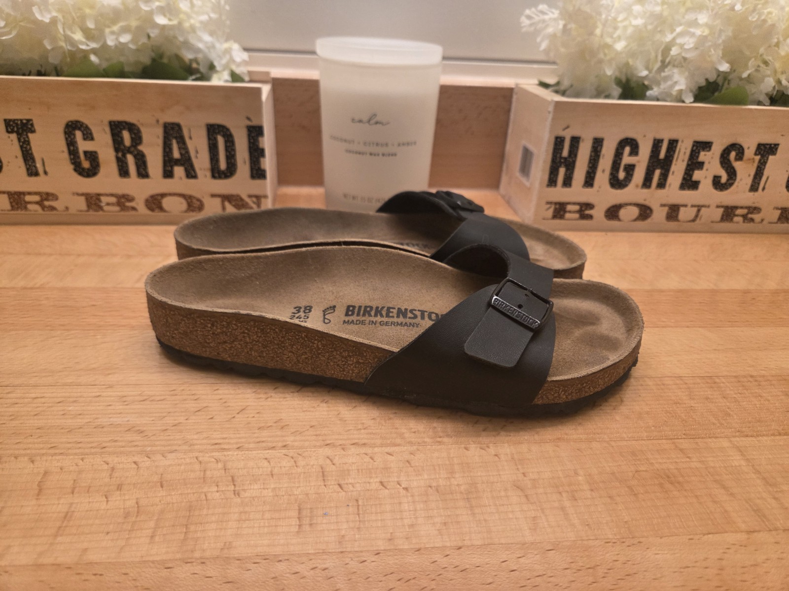 BIRKENSTOCK Madrid Womens Sandals Size 38 Black Synthetic