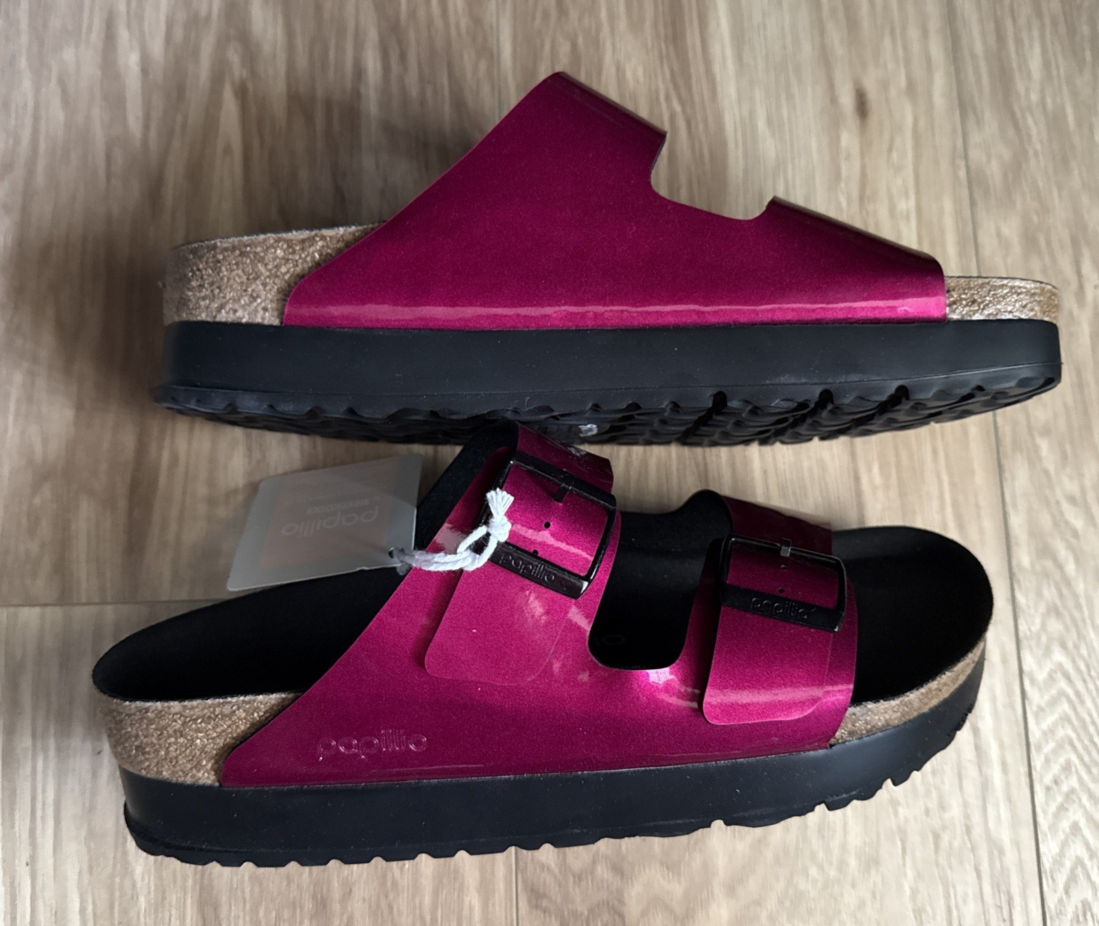 Birkenstock Papillio Arizona Pap Flex Platform Steel Magenta US 11 EUR 42 NIB