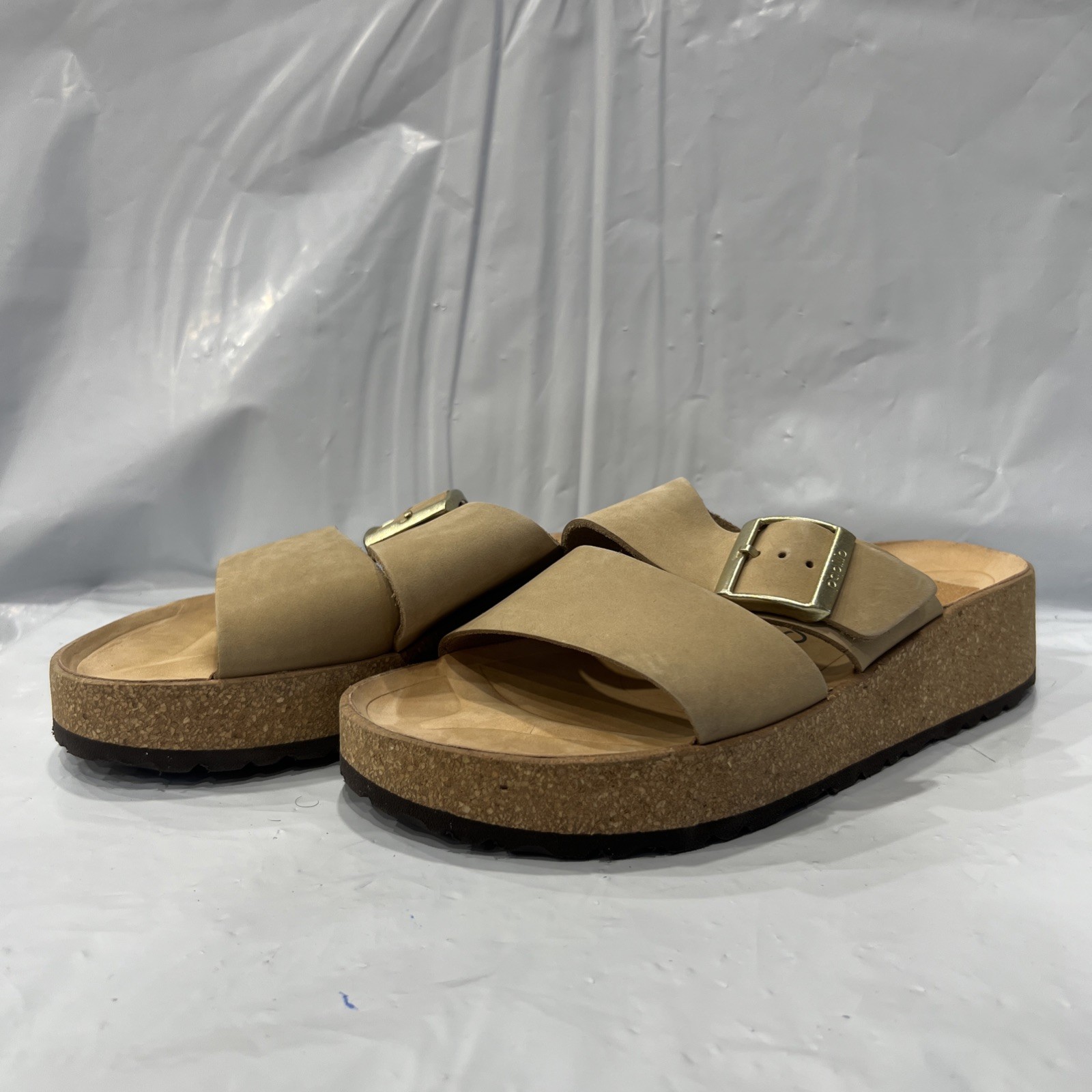 Birkenstock Papillio Sandal Womens US 6 Brown Leather Two Straps Slip On EBS1661