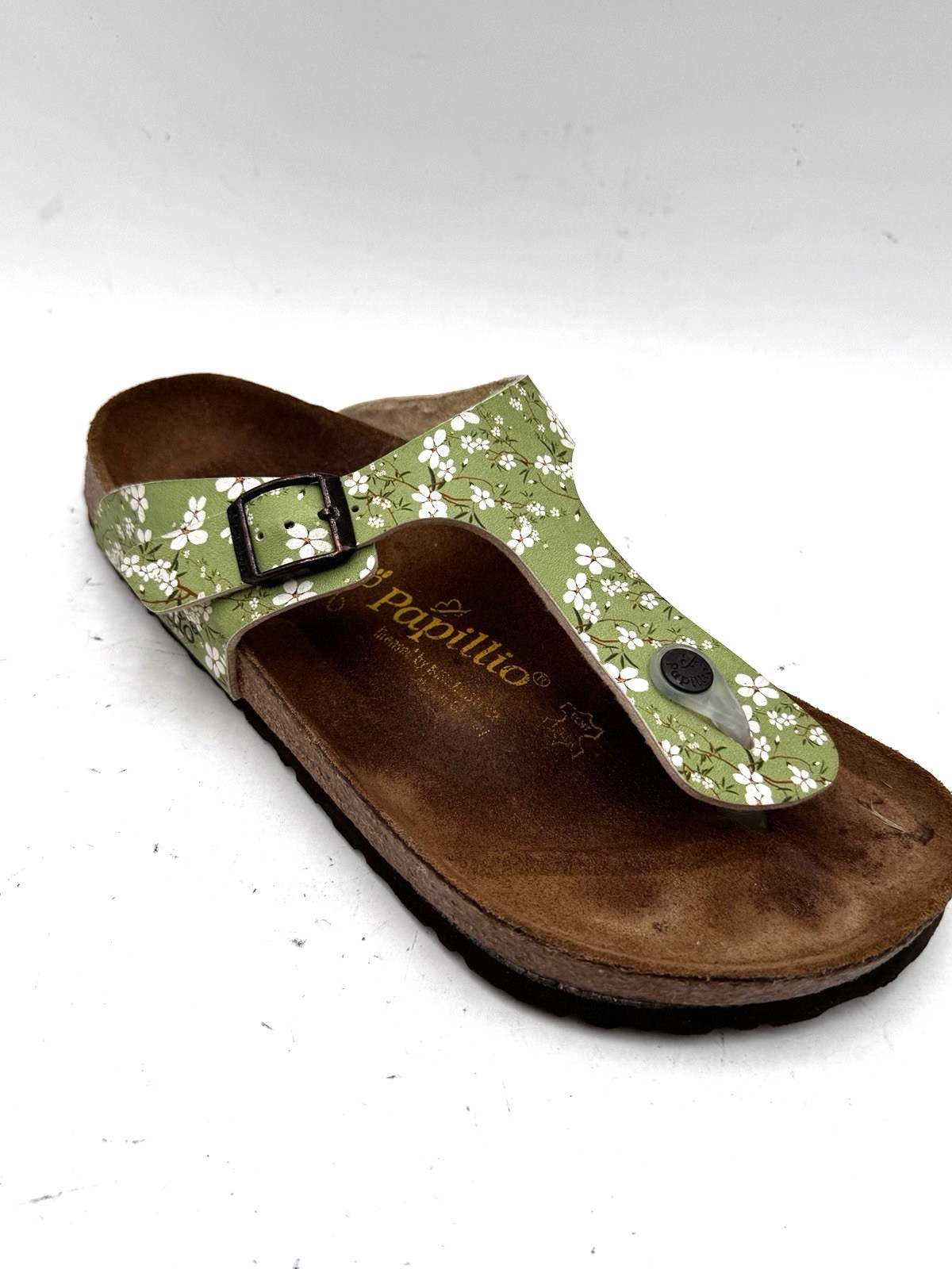 Birkenstock Papillio Gizeh Women’s Sandals Size 9 Green Floral Flat Flip Flop