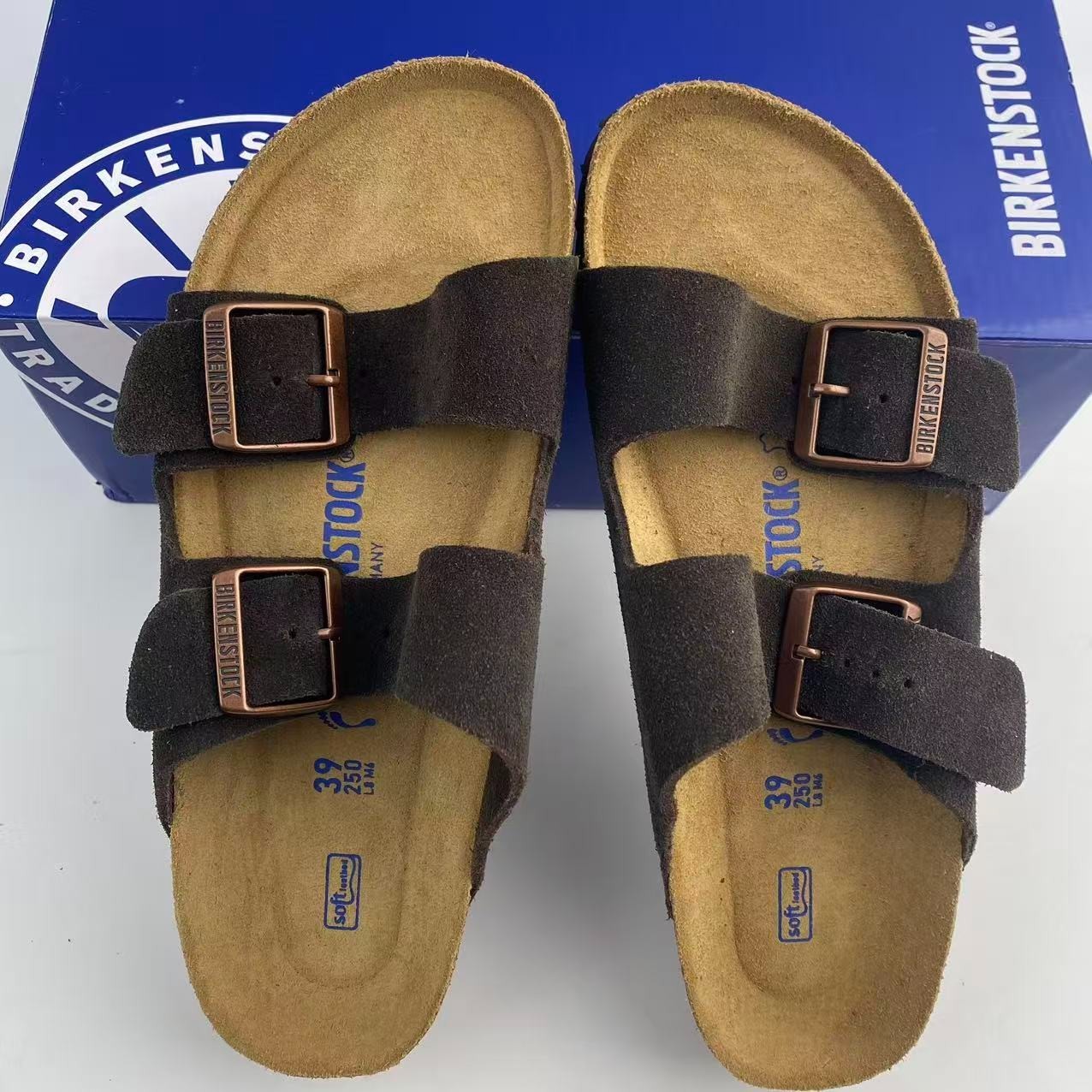 New Birkenstock Arizona Mocha Suede Soft Footbed Men’s Women’s Sandals EU 37-45