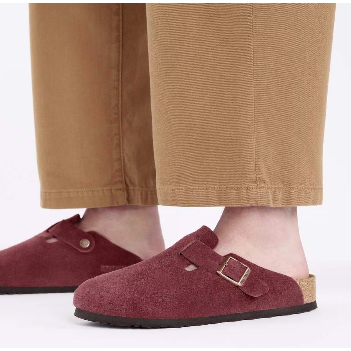 Birkenstock Boston BS Suede Leather Zinfandel Narrow Fit Clog Shoes EU 37 W6