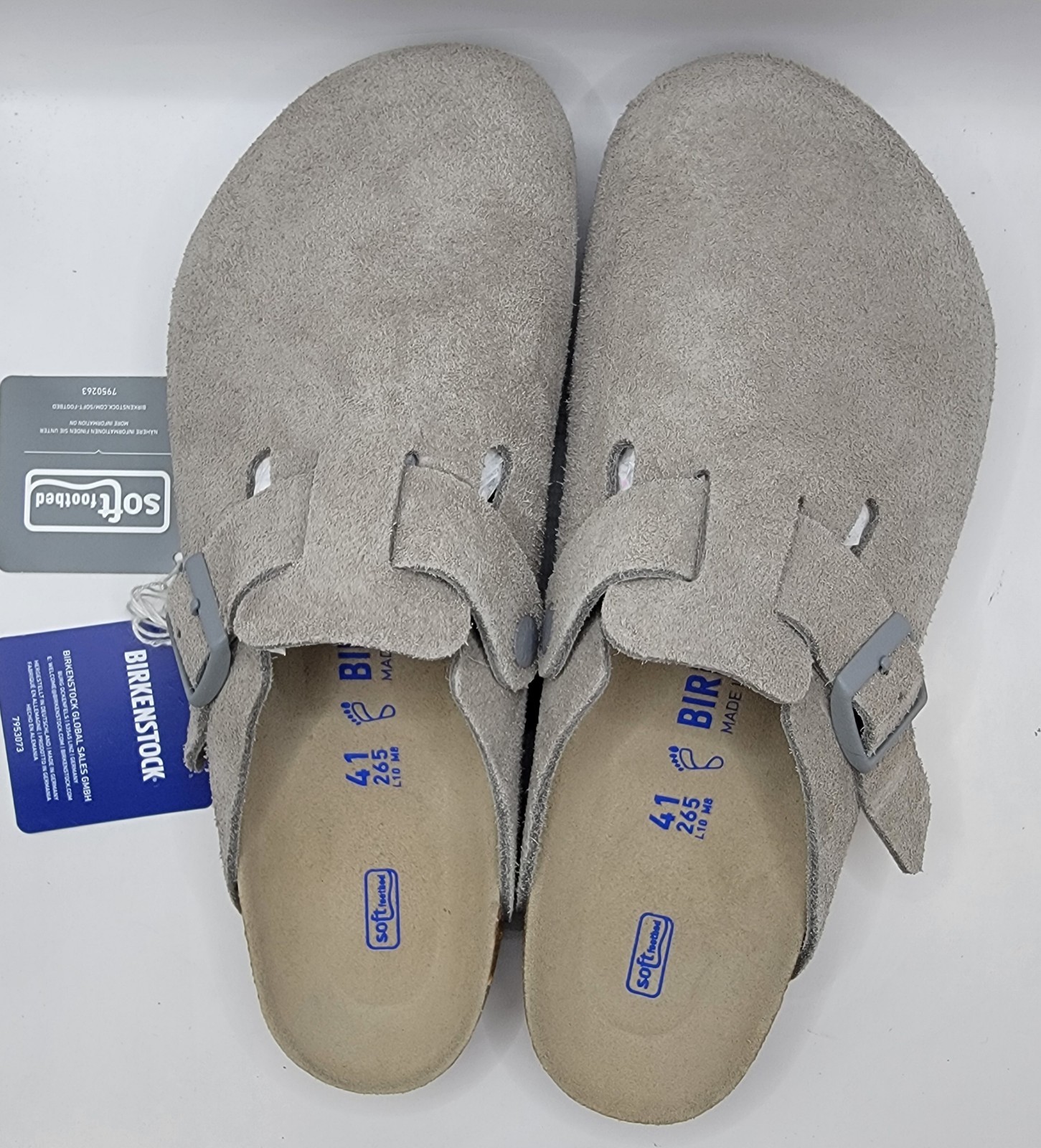 Birkenstock Boston Bs Leather Suede Stone Coin Color Regular Wide