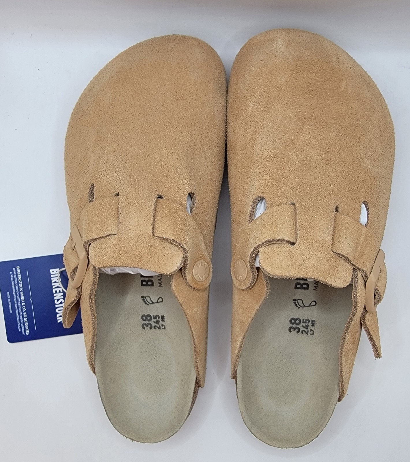 Birkenstock Boston Bs Leather Suede  Clay  Color Regular Wide