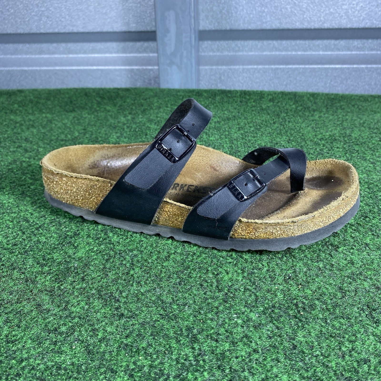 Birkenstock Mayari Black Leather Sandals Buckle Strap Women 37 – Sz 6