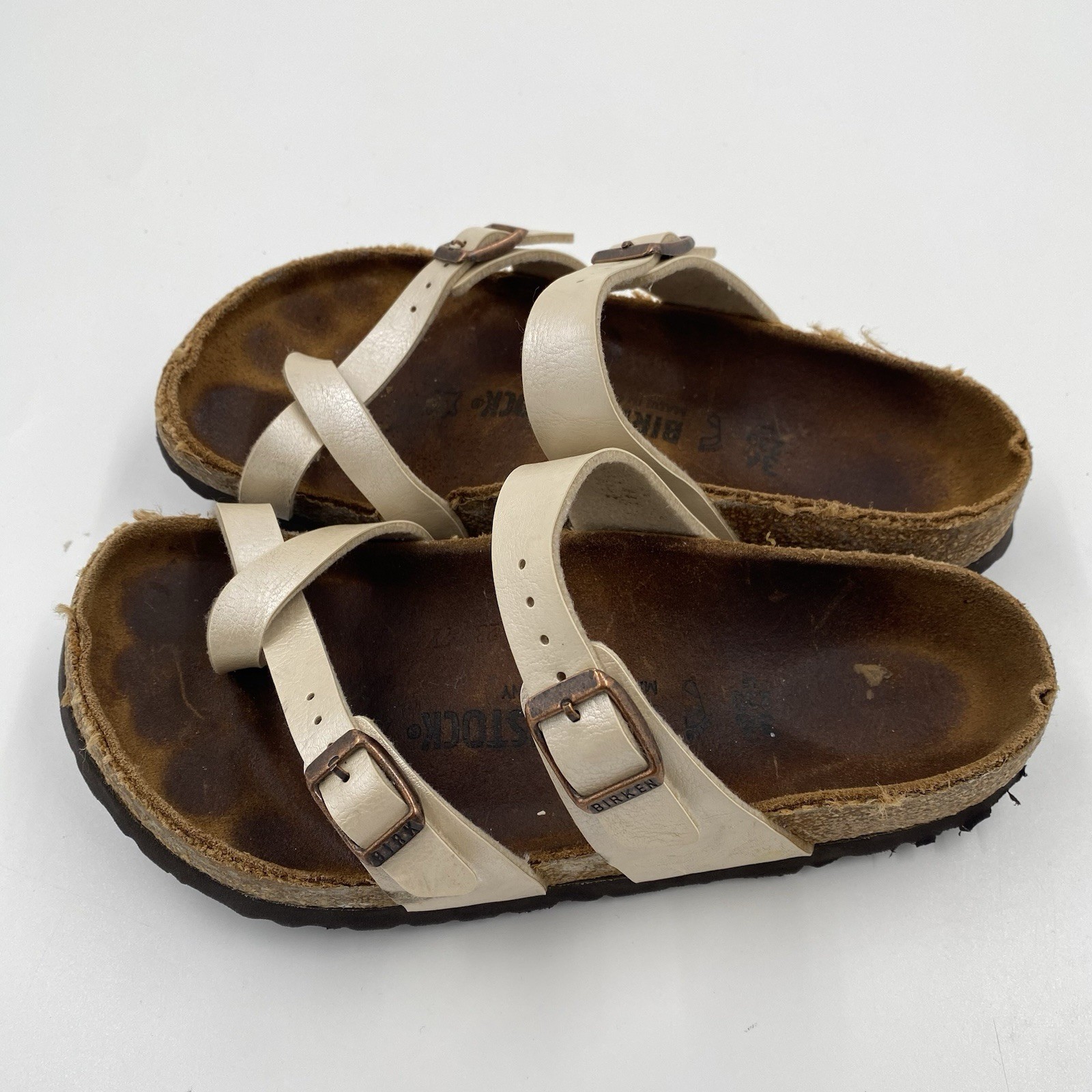 Birkenstock Mayari Sandals Birko Flor Graceful Pearl White Size 5.5 Size 36