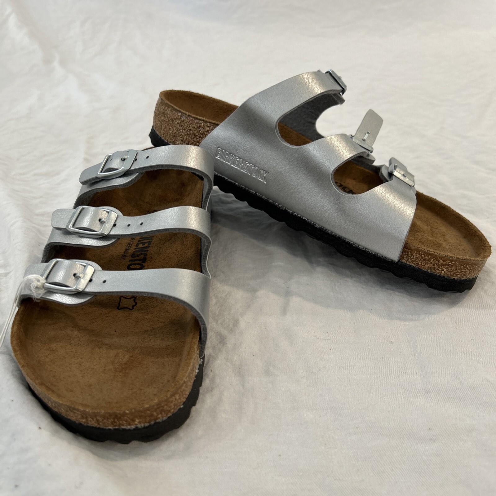 Birkenstock Florida Sandal, Silver, Size 36 EU 5-5.5US, Women’s